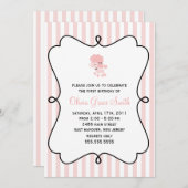 スウィートフランスのプードルガールズバースデーパーティー 招待状 (正面/裏面)