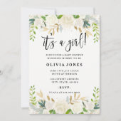 スウィートフローラその女の子ベビーシャワー招待状 招待状 (正面)