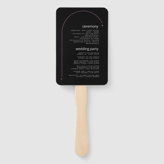 スウィートフローラアーチ結婚式 プログラム薄紫ID998 ハンドファン (裏面)