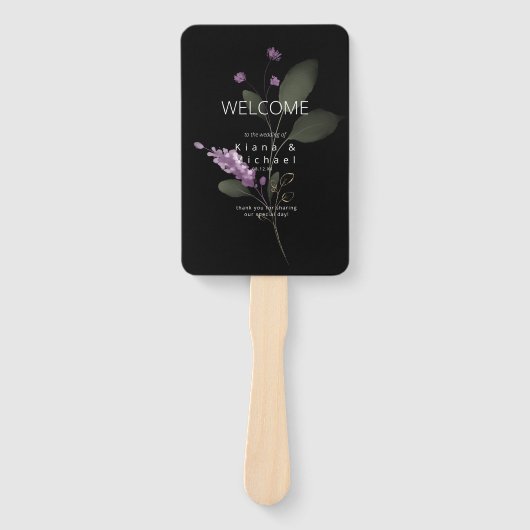 スウィートフローラアーチ結婚式 プログラム薄紫ID998 ハンドファン (正面)