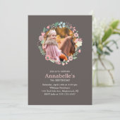 スウィートフローラカスタムリースフォトバースデーパーティー 招待状 (スタンド正面)