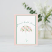 スウィートフローラ傘ブライダルシャワー招待 ポストカード (スタンド正面)