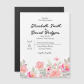 スウィートフローラ磁気結婚式招待状 (正面/裏面)