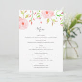 スウィートフローラ結婚のメニューカード(ピンクとグリーン) メニュー (スタンド正面)