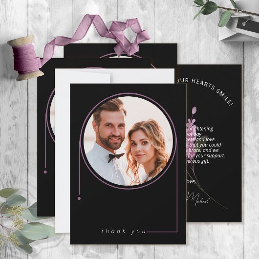 スウィートフローラ結婚Archの薄紫ID998 サンキューカード