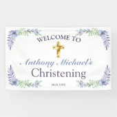 スウィートフローラ金ゴールドクロスベビー《キリスト教》洗礼式や命名式歓迎 横断幕 (横)