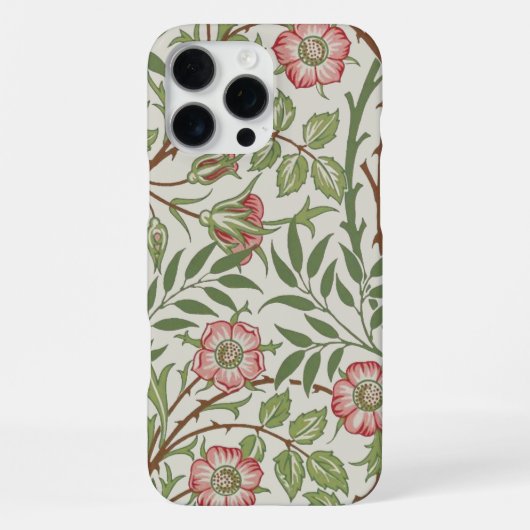 スウィートブライアルバラウィリアムモリス iPhoneケース (裏面)