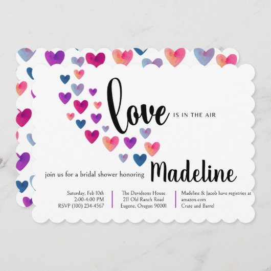 スウィートブライダルシャワーの招待 招待状 (正面/裏面)