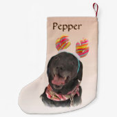 スウィートブラックラブラドールレトリエバードッグ スモールクリスマスストッキング (裏面)