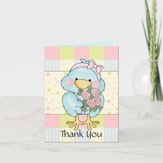 スウィートブルーシックベビーサンキューカード サンキューカード (正面)