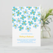 スウィートブルーデイジーシックおもしろいブライダルシャワーパーティー 招待状 (スタンド正面)