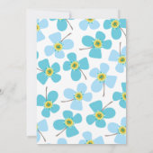 スウィートブルーデイジーシックおもしろいブライダルシャワーパーティー 招待状 (裏面)