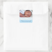 スウィートブルーバンドベビーサンキューステッカー スクエアシール (バッグ)