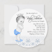 スウィートブループリンス男の赤ちゃんシャワー 招待状 (裏面)