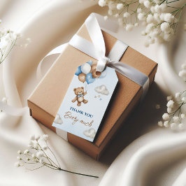 スウィートブルーベアベイビーシャワープレゼントタグバルーン ギフトタグ