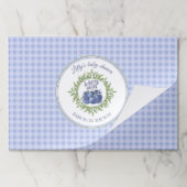 スウィートブルーベリー格子状ブルーティアウェイ紙ランチョンマット ペーパーパッド (折り畳み)