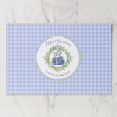 スウィートブルーベリー格子状ブルーティアウェイ紙ランチョンマット ペーパーパッド (正面)