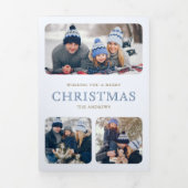 スウィートブルー コケッタ ボウ クリスマス ワンダーランド フォト 三つ折りクリスマスカード (カバー)