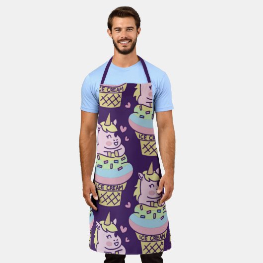 スウィートプライドユニコーンエプロン エプロン (着用した状態)