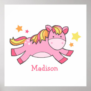 スウィートプランキングポニーベビー子供部屋 ポスター