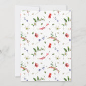 スウィートヘッジホッグウォーターカラーフローラファースト誕生日 招待状 (裏面)