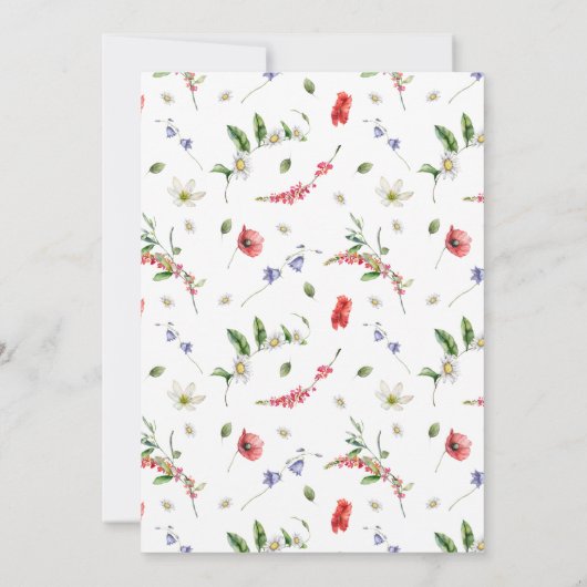 スウィートヘッジホッグウォーターカラーフローラファースト誕生日 招待状 (裏面)