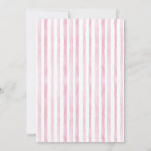 スウィートベイビーガール 花のアルファベット 水彩 ストライプ 招待状 (裏面)