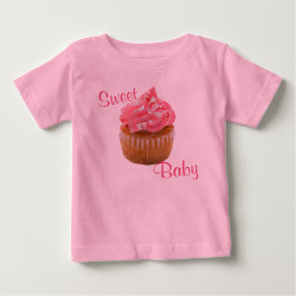 スウィートベイビーピンクジオメトリックカップケーキ ベビーTシャツ