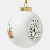 スウィートベビーイエス出生シーンクリスマススター セラミックボールオーナメント (左)