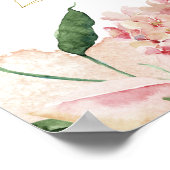 スウィートベビーウォーターカラーフローラハートブーケ子供部屋 ポスター (角)