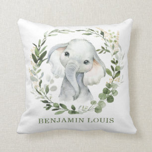 スウィートベビーエレファントグリーン離れ金ゴールド子供部屋 クッション