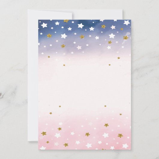 スウィートベビークラウドスターズベビーシャワー 招待状 (裏面)