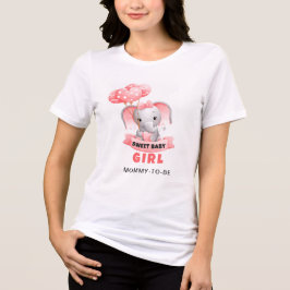スウィートベビーゾウ赤ちゃんシャワー トライブレンドTシャツ