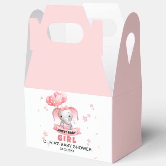 スウィートベビーゾウ赤ちゃんシャワー フェイバーボックス (見開き)