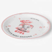 スウィートベビーゾウ赤ちゃんシャワー ペーパープレート (アングル)