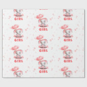 スウィートベビーゾウ赤ちゃんシャワー ラッピングペーパー (フラット)