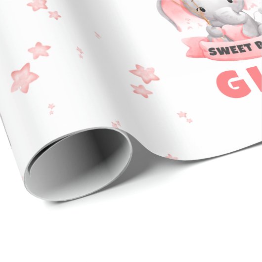 スウィートベビーゾウ赤ちゃんシャワー ラッピングペーパー (ロールコーナー)