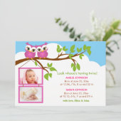 スウィートベビーツインズフクロウ女写真誕生のお知らせ 案内状 (スタンド正面)