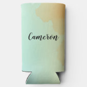 スウィートベビーハイランドコパーソナライズされたウ スリム缶クーラー (裏面)