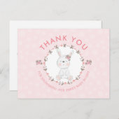 スウィートベビーバニーフローラベビーシャワーありがとう ポストカード (正面/裏面)