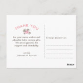 スウィートベビーバニーフローラベビーシャワーありがとう ポストカード (裏面)