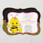 スウィートベビービーガールベビーシャワー招待状 招待状 (正面/裏面)