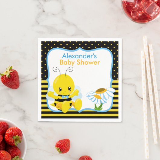 スウィートベビービーボーイベビーシャワー紙ナプキンス スタンダードカクテルナプキン (インサイチュ)