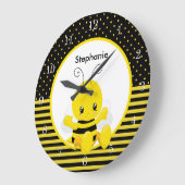 スウィートベビービー名前をカスタムする ラージ壁時計 (傾斜)