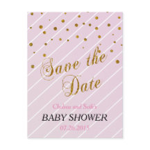 スウィートベビーピンクと金ゴールド紙吹雪