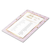 スウィートベビーピンクと金ゴールド紙吹雪 – キャンディバー ノートパッド (アングル)