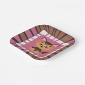 スウィートベビーピンクアンドブラウンヨークシャーテリア ペーパープレート (傾斜あり)