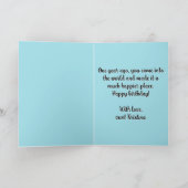 スウィートベビーピンクバルーン1st誕生日あいさつ カード (内部)