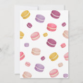 スウィートベビーピンクマカロンデザートベビーガールシャワー 招待状 (裏面)