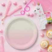 スウィートベビーピンク&アイボリーグラディエントグラデーション ペーパープレート (パーティー)